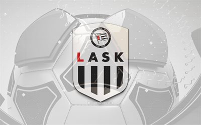 logo lask glossy, 4k, sfondo di calcio nero, bundesliga austriaca, calcio, club di calcio austriaco, emblema lask, lask fc, logo sportivo, logo lask, lask