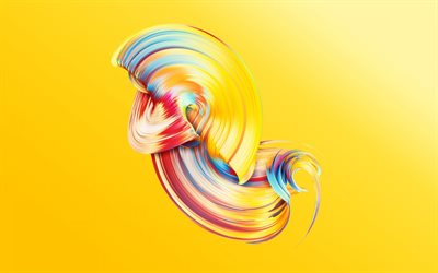 abstract waves, yellow background, creative