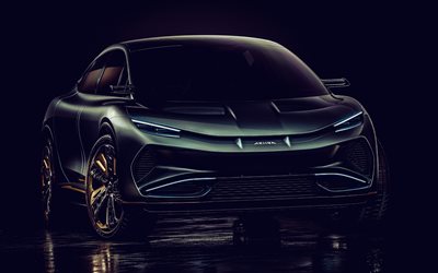 4k, Aehra SUV, darkness, 2023 cars, front view, electric cars, crossovers, 2023 Aehra SUV, HDR, Aehra
