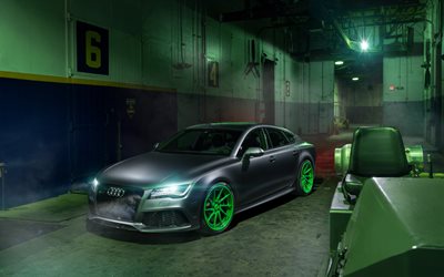 Audi RS7 A5, ADV1, ayarlama, gece, gri audi