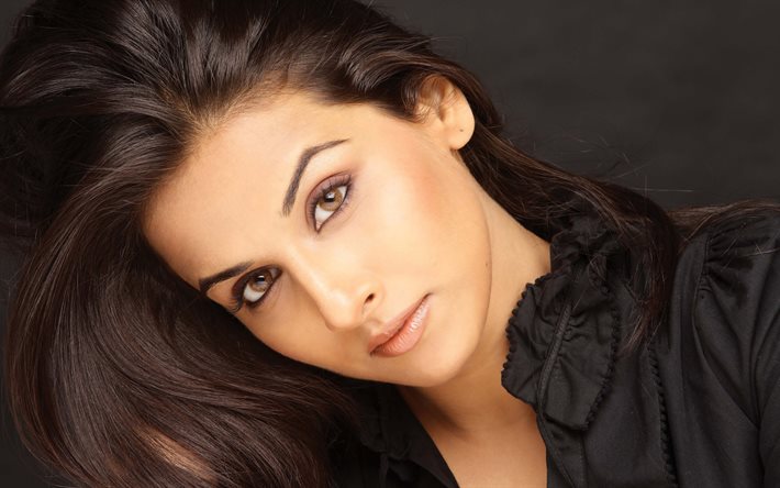 Vidya Balan, 5K, actriz, morena, Bollywood, belleza