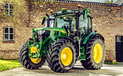 John Deere 6R 150, front view, exterior, new tractor, modern agricultural equipment, modern tractors, John Deere