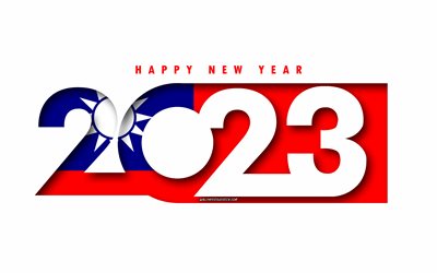 feliz ano novo 2023 taiwan, fundo branco, taiwan, arte mínima, 2023 conceitos de taiwan, taiwan 2023, fundo de taiwan 2023, 2023 feliz ano novo taiwan