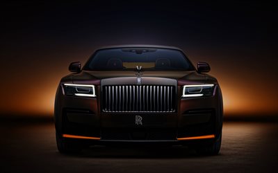 4k, Rolls-Royce Ghost Black Badge, front view, 2023 cars, headlights, luxury cars, tuning, Green Rolls-Royce Ghost, 2023 Rolls-Royce Ghost, british cars, Rolls-Royce
