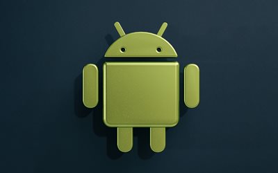 logo 3d android, 4k, creativo, sfondo nero, logo android, opera d'arte, android