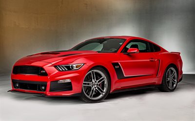 supercars, 2015, Ford Mustang, red mustang