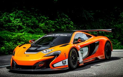 sportscars, 2015, McLaren 650S GT3, tuning, orange McLaren