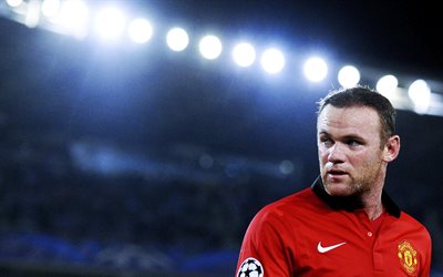 Wayne Rooney, 4K, football, footballeurs, les stars du football, Manchester United