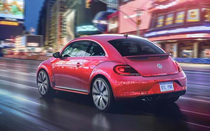 Volkswagen Beetle, il 2017, auto, road, rosa, coleottero, in Edizione Limitata, Volkswagen