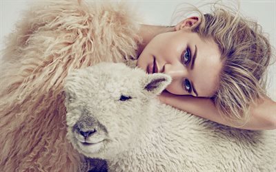 रोजी हटिंगटन-Whiteley, सुपर मॉडल, लड़कियों, सौंदर्य, भेड़ के बच्चे के