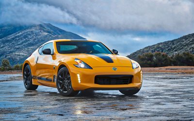 Nissan 370Z Heritage Edition, 2018 cars, tuning, yellow 370Z, sportcars, Nissan