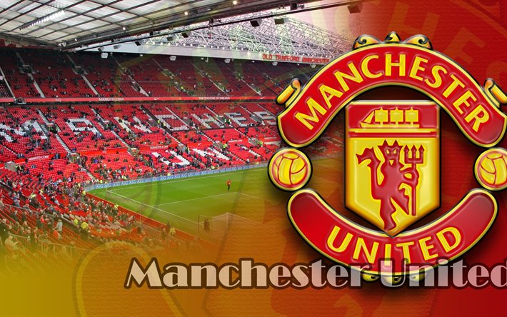 emblema del Manchester United, de la Premier League, Old Trafford, fútbol, Inglaterra