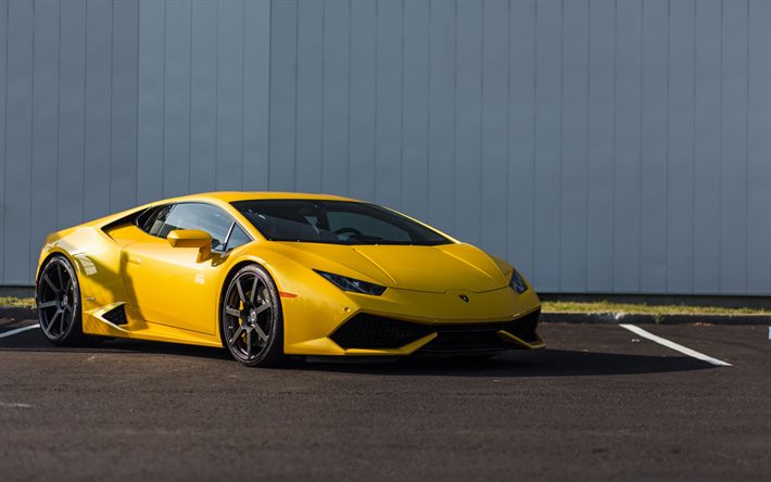 Lamborghini Huracan, 2016, Yellow Lamborghini, yellow Huracan, sports car