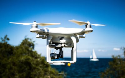 quadrocopter, 4k, volo, drone