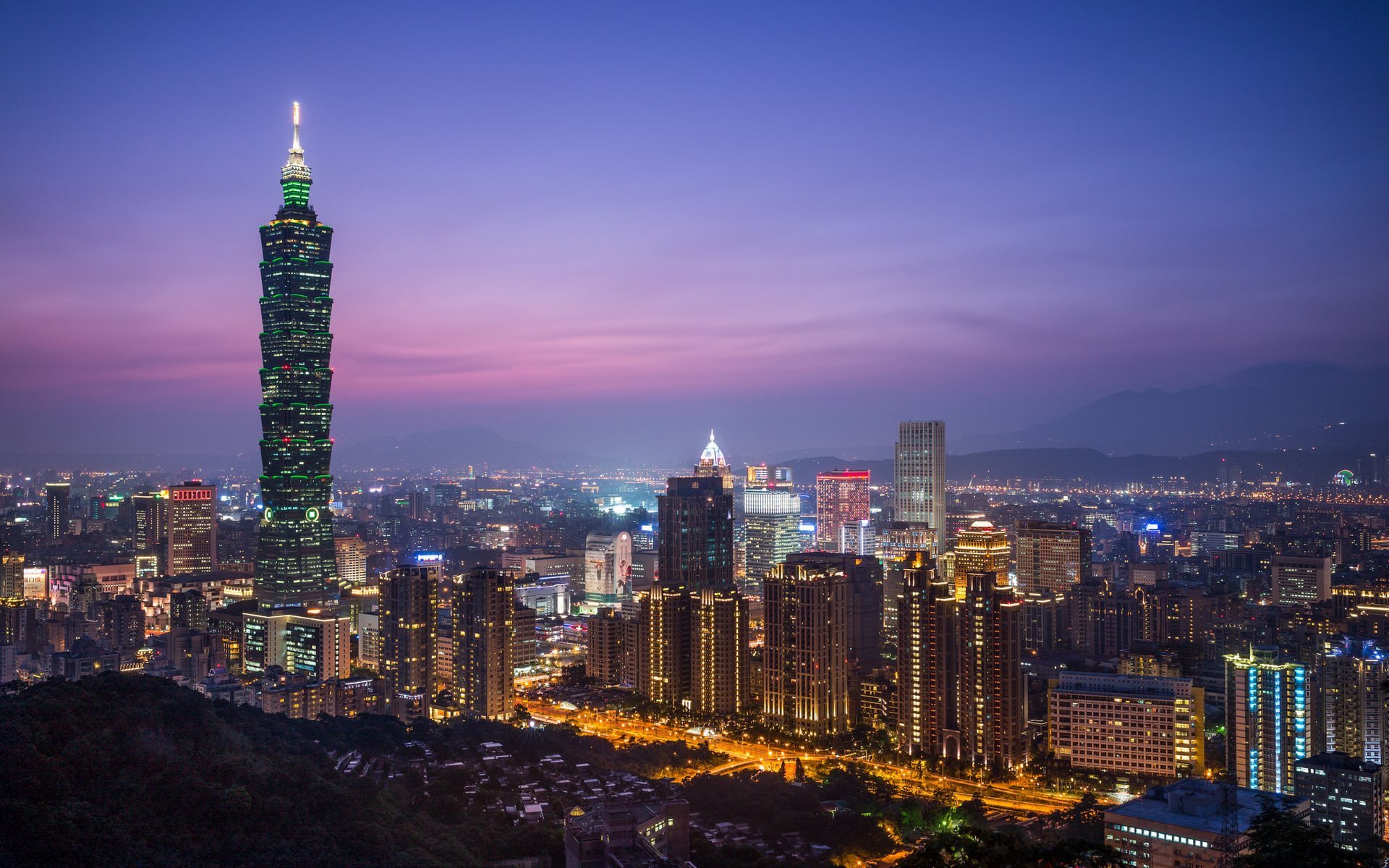 Download Wallpapers Taipei Taiwan Taipei 101 China Sunset For Desktop With Resolution 19x10 High Quality Hd Pictures Wallpapers