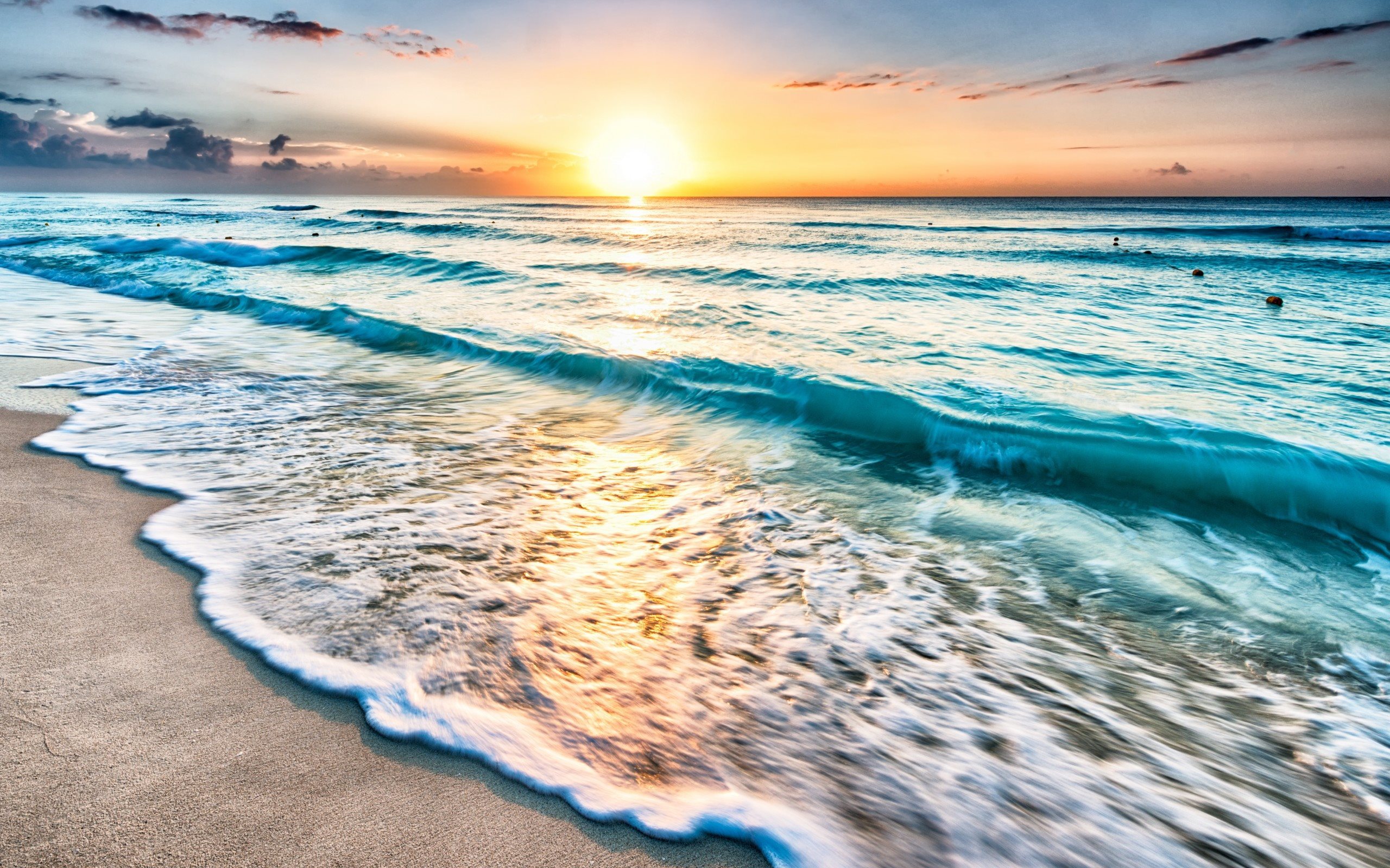 Scarica Sfondi Onda Spiaggia Alba Mare Mattina Brezza Di Mare Monitor Con Risoluzione 2560x1600 Immagini Sul Desktop