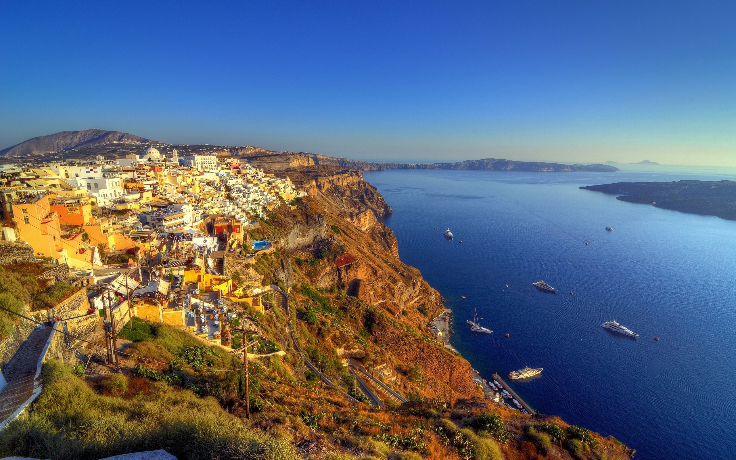 ダウンロード画像 島 ギリシャ サントリーニ 画面の解像度 2560x1600 壁紙デスクトップ上