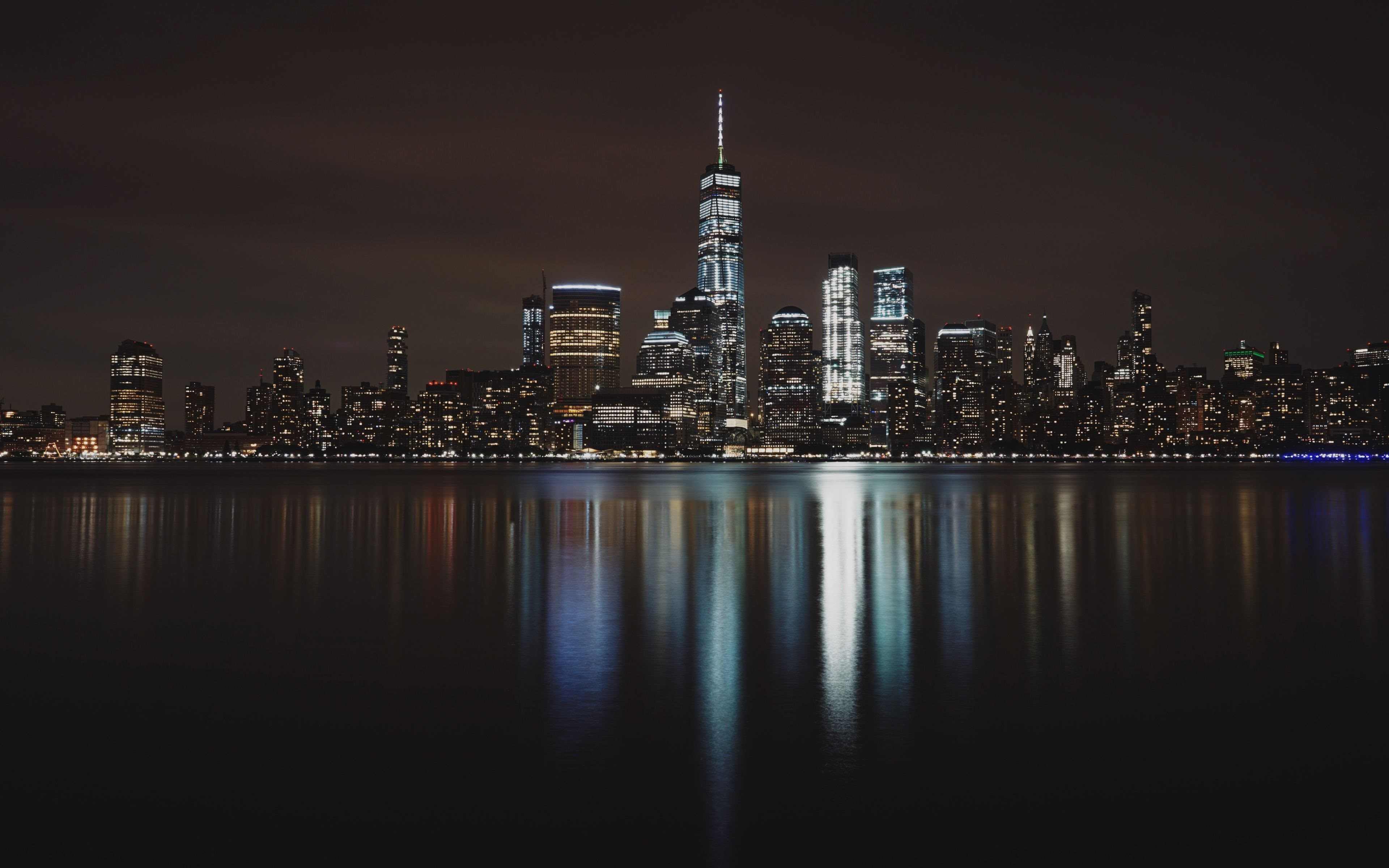 ダウンロード画像 ニューヨーク 4k Nightscapes Nyc 高層ビル群 米 米国 画面の解像度 3840x2400 壁紙デスクトップ上