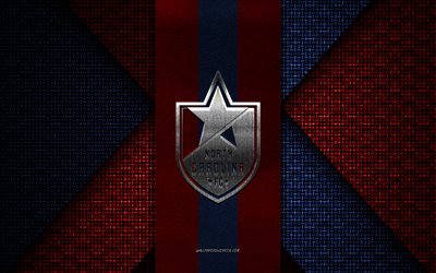 North Carolina FC, United Soccer League, blue red knitted texture, USL, North Carolina FC logo, American soccer club, North Carolina FC emblem, football, soccer, North Carolina, USA