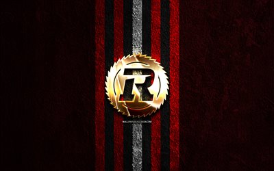 ottawa redblacks kultainen logo, 4k, punainen kivi tausta, cfl, kanadan jalkapallojoukkue, ottawa redblacks logo, kanadalainen jalkapallo, ottawa redblacks