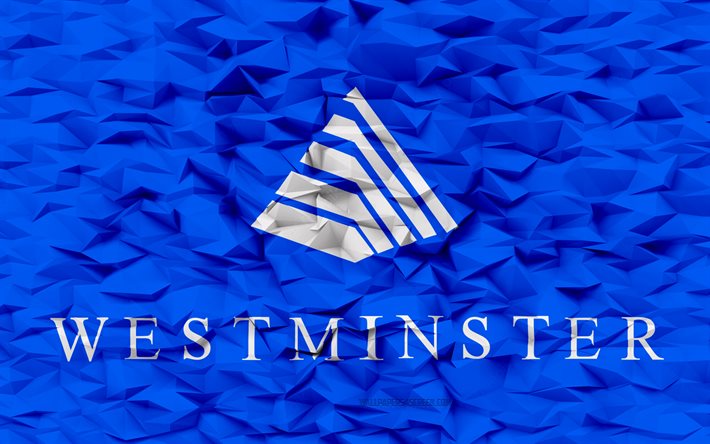 bandiera di westminster, colorado, 4k, città americane, sfondo poligono 3d, struttura del poligono 3d, giorno di westminster, bandiera di westminster 3d, simboli nazionali americani, arte 3d, westminster, usa