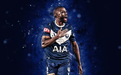 ジェイソンジェリア, 4k, 青いネオンライト, メルボルンの勝利fc, aリーグ, オーストラリアのサッカー選手, ジェイソンジェリア4k, フットボール, サッカー, ジェイソンジェリアメルボルンの勝利