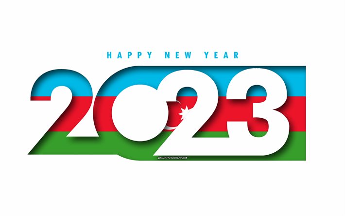 hyvää uutta vuotta 2023 azerbaidžan, valkoinen tausta, azerbaidžan, minimaalista taidetta, 2023 azerbaidžanin konseptit, azerbaidžan 2023, 2023 azerbaidžan tausta, 2023 hyvää uutta vuotta azerbaidžan