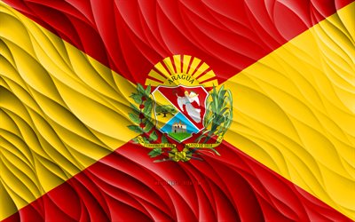 4k, bandera araguá, banderas 3d onduladas, estados venezolanos, bandera de aragua, día de aragua, ondas 3d, estados de venezuela, aragua, venezuela
