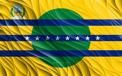 4k, bolivar flagga, vågiga 3d flaggor, venezuelas stater, bolivars flagga, bolivars dag, 3d vågor, stater i venezuela, bolivar, venezuela