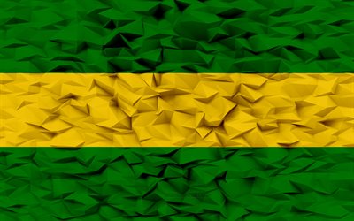 Flag of Cauca, 4k, Departments of Colombia, 3d polygon background, Cauca flag, 3d polygon texture, Day of Cauca, 3d Cauca flag, Colombian national symbols, 3d art, Cauca, Colombia