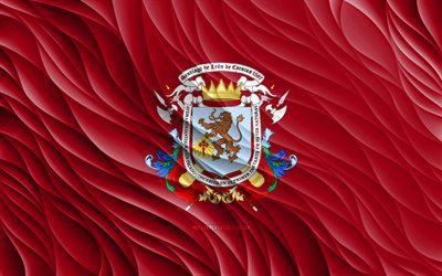 4k, caracas flagga, vågiga 3d flaggor, venezuelas stater, caracas dag, 3d vågor, stater i venezuela, caracas, venezuela