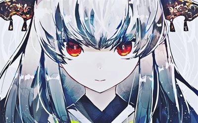 Kiyohime, red eyes, Fate Grand Order, TYPE-MOON, manga, Berserker-class Servant, artwork, Kiyohime Fate Grand Order