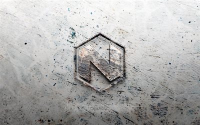 logotipo de piedra de nikola, 4k, fondo de piedra, logotipo 3d de nikolái, marcas de autos, creativo, logotipo de nikola, arte grunge, nicolás