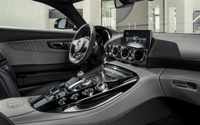 Mercedes-AMG GT 2016, interior, vehículos nuevos, el coupé deportivo