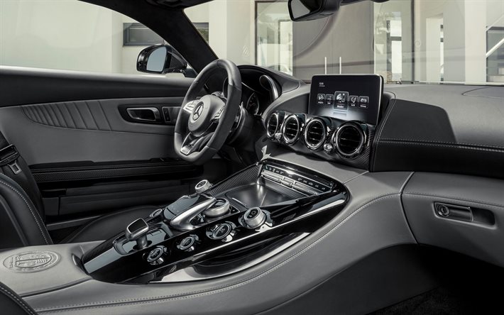Mercedes-AMG GT, 2016, iç dekorasyon, yeni arabalar, spor coupe
