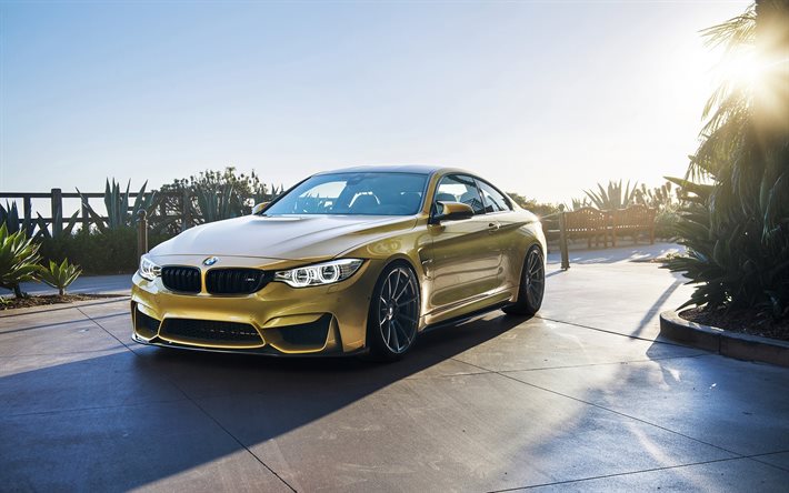 Download sportscars, BMW M4 Coupe, F82, gold BMW wallpapers for desktop ...