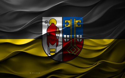 4k, krefeld bayrağı, almanya şehirleri, 3d krefeld bayrağı, almanya, 3 boyutlu doku, krefeld günü, alman ulusal sembolleri, 3 boyutlu sanat, krefeld