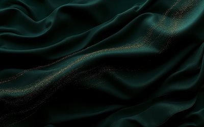 خلفية موجات خضراء فاخرة, 4k, خلفية موجات خضراء مع عروق الذهب, نسيج الأمواج الخضراء, خلفية خضراء أنيقة, خلفية الأمواج