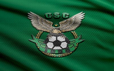 CS Constantine fabric logo, 4k, green fabric background, Algerian Ligue Professionnelle 1, bokeh, soccer, CS Constantine logo, football, CS Constantine emblem, CS Constantine, Indonesian football club, Constantine FC