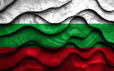 4k, bulgarisk flagga, europeiska länder, trä 3d  vågor flaggor, bulgariens dag, bulgariens flagga, bulgarien träflagga, europa, bulgariska nationella symboler, bulgarien