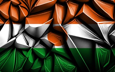 bandeira do níger, 4k, textura criativa 3d, bandeira 3d do níger, áfrica, 3d art, níger, bandeira dos países africanos