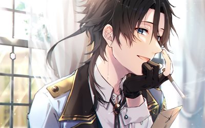 Ryunosuke Akutagawa, smoke, Bungo Stray Dogs, cigarettes, manga, anime characters, Akutagawa Ryuunosuke, Akutagawa, artwork, Bungou to Alchemist, Ryunosuke Akutagawa Bungo Stray Dogs