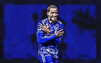 4k, matheus pereira, fondo de grunge azul, cruzeiro fc, serie brasileña a, futbolistas brasileños, matheus pereira 4k, fútbol americano, fútbol, cruzeiro esporte clube, matheus pereira cruzeiro