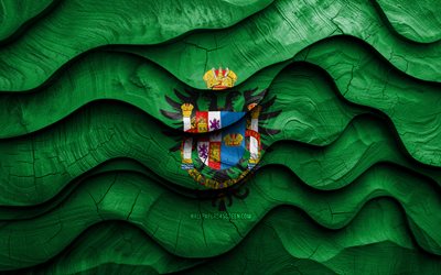 4k, Toledo flag, Provinces of Spain, wooden 3D waves flags, Day of Toledo, flag of Toledo, Spain, Toledo wooden flag, Europe, spanish provinces, Toledo