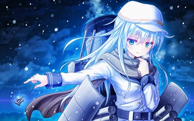 hibiki, notte, collezione kantai, manga, verniy, personaggi anime, personaggi della collezione kantai, collezione verniy kantai, collezione hibiki kantai