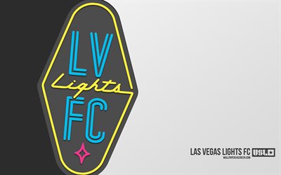 Las Vegas Lights FC logo, 4k, black background, carbon art, USL, Las Vegas Lights FC emblem, American soccer club, United Soccer League, USA, Las Vegas Lights FC, football, Las Vegas Lights, soccer, USL Championship