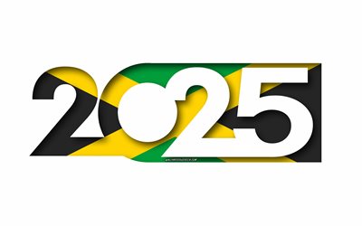 2025 Jamaica, white background, USA, minimal art, 2025 Jamaica concepts, Jamaica 2025, flag of Jamaica, 2025 Jamaica background, Jamaica flag