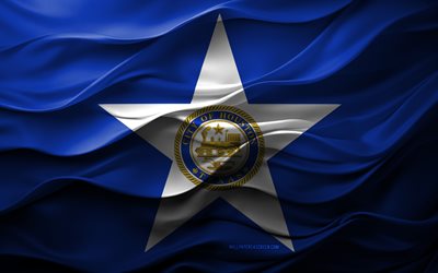4k, flagge von houston, texas, amerikanische städte, 3d houston flag, usa, houston flagge, 3d  textur, tag von houston, amerikanische nationale symbole, 3d  kunst, houston