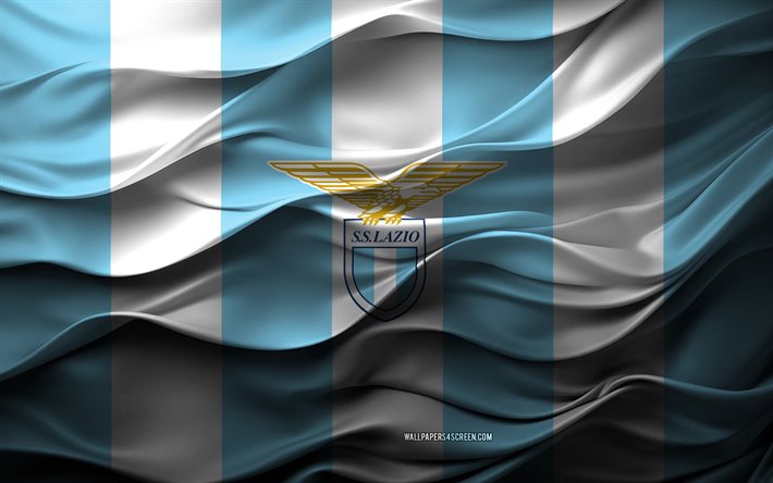 4k, logo ss lazio, sfondo 3d bianco blu, serie a, emblema ss lazio, squadra di calcio italiana, bandiera ss lazio, lazio, texture 3d, italia, lazio fc, calcio, ss lazio