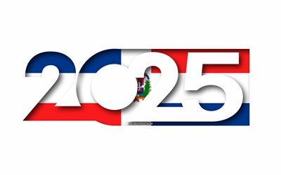 2025 Dominican Republic, white background, Dominican Republic, minimal art, 2025 Dominican Republic concepts, Dominican Republic 2025, flag of Dominican Republic, 2025 USA background, Dominican Republic flag